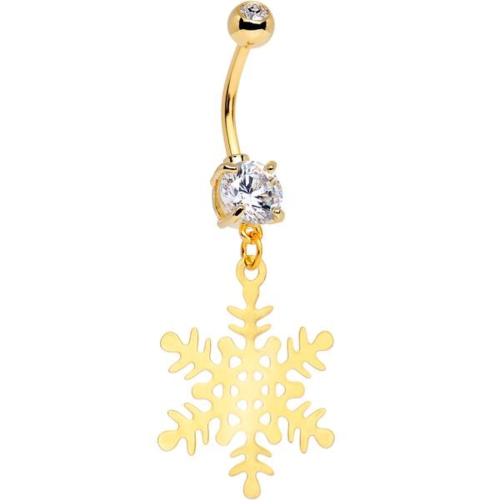 Holiday Snowflake Dangle belly ring